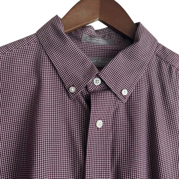 Daniel Cremieux Men Shirt XL Maroon Check Button Up Casual Preppy Office Travel - Picture 10 of 11